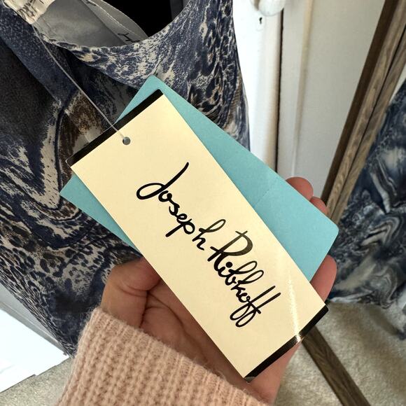 Never Worn Vintage Deadstock Y2K Leopard Blue Joseph Ribkoff Dress Size 14 - Picture 5 of 7